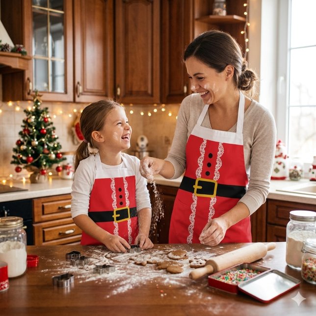 Personalisierte Weihnachtsmann-Weihnachts-Schürze Schürze (Personalised Santa Christmas Apron)