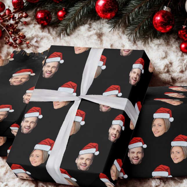 PERSONALISIERTE WEIHNACHTSMANNMÜTZE 2 FOTOS GESCHENKPAPIER (Von Creator hochgeladen)