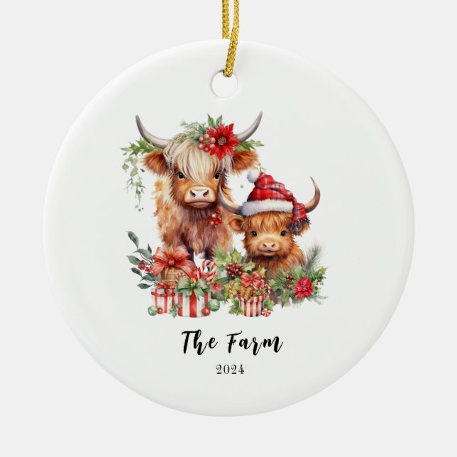 Personalisierte Weihnachtsmannmütze der Höherlandk Keramik Ornament (Vorne)