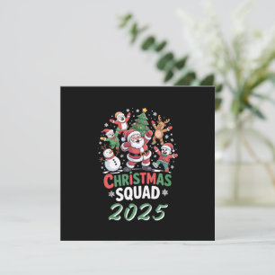 Personalisierte Weihnachtsmannschaft 2025 Santa Fa Feiertagskarte