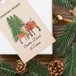 Personalisierte Weihnachtsmarken für Hirsche Geschenkanhänger