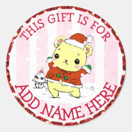 Personalisierte Weihnachtsmarken Niedliche Weihnac Runder Aufkleber