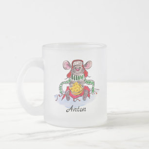 Personalisierte Weihnachtsmaus Mattglastasse