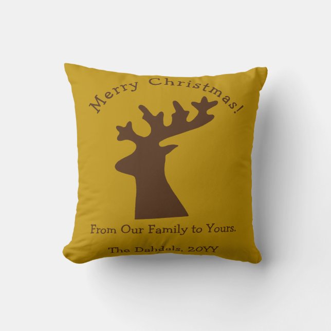 Personalisierte Weihnachtsmeisterin Bronze Gold Kissen (Vorderseite)