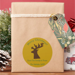 Personalisierte Weihnachtsmeisterin Bronze Gold Runder Aufkleber