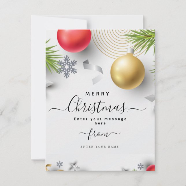Personalisierte Weihnachtsmesse Feiertagskarte (Vorderseite)