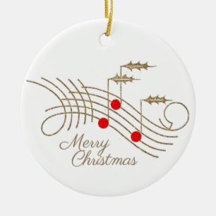 Personalisierte Weihnachtsmusik Keramik Ornament