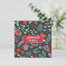 Personalisierte Weihnachtsmuster Blume Familiennam
