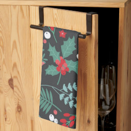 Personalisierte Weihnachtsmuster Blume Familiennam Geschirrtuch