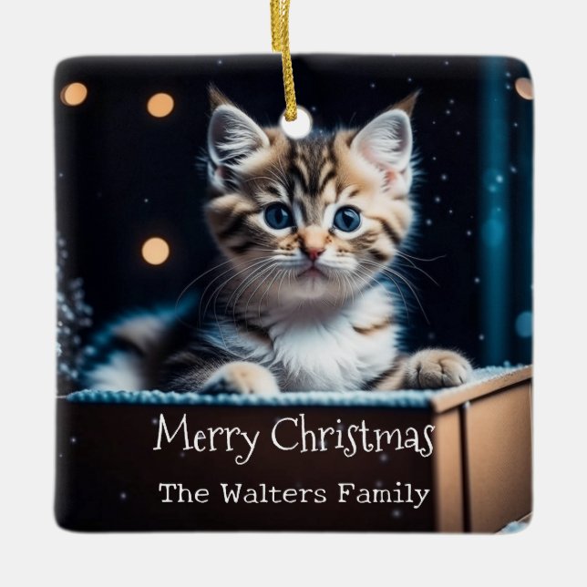 Personalisierte Weihnachtsnachricht Weihnachten Ki Keramikornament (Vorderseite)