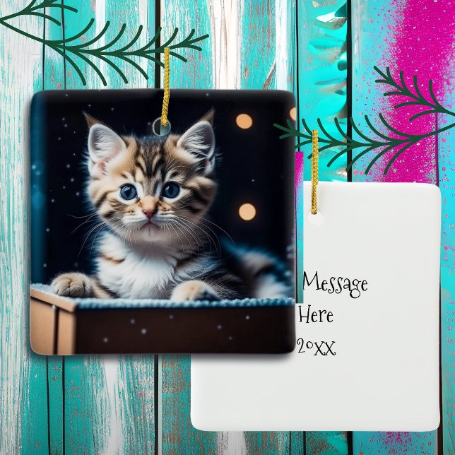 Personalisierte Weihnachtsnachricht Weihnachten Ki Keramikornament (Von Creator hochgeladen)