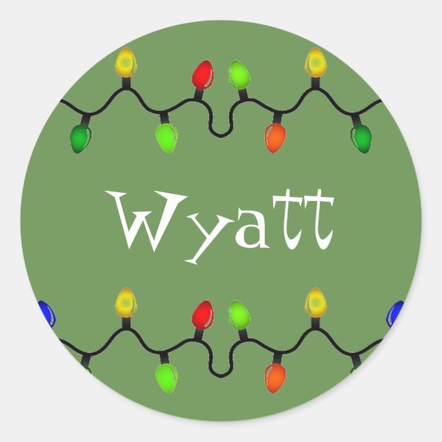 Personalisierte Weihnachtsnachtsnamenaufkleber Runder Aufkleber (Vorderseite)