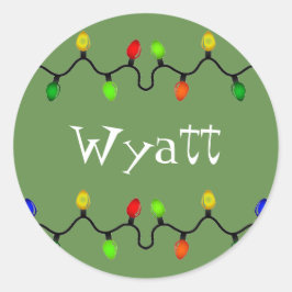 Personalisierte Weihnachtsnachtsnamenaufkleber Runder Aufkleber