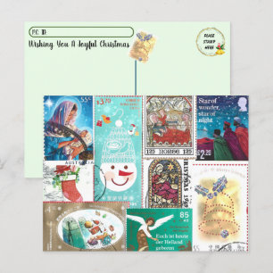 Personalisierte Weihnachtspostalische Briefmarke Postkarte