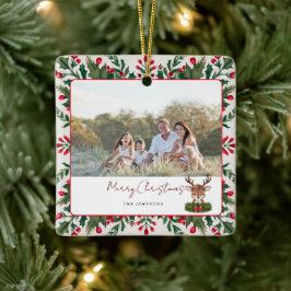 Personalisierte Weihnachtsrinder Keramikornament
