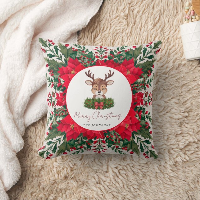 Personalisierte Weihnachtsrinder Kissen (Decke)