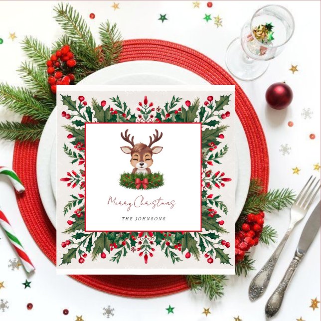 Personalisierte Weihnachtsrinder Serviette (Von Creator hochgeladen)