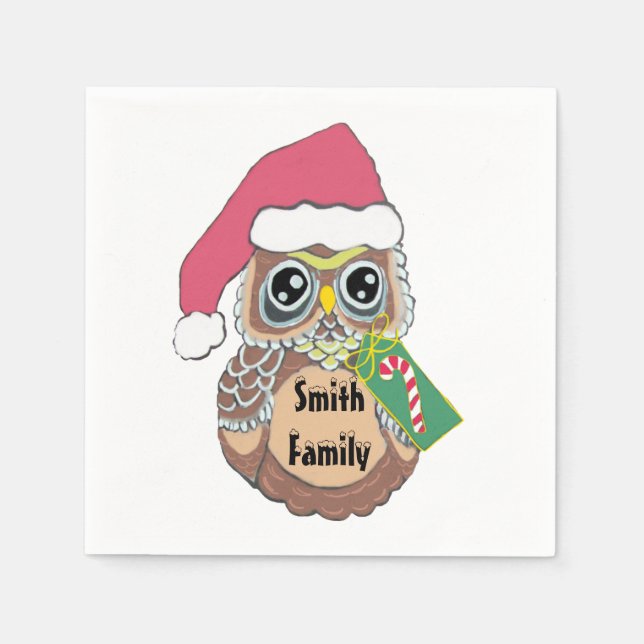 Personalisierte Weihnachtsschale Serviette (Vorderseite)