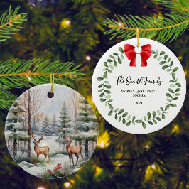 Personalisierte Weihnachtsschmuck, 2 Seiten Keramik Ornament