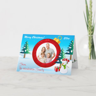Personalisierte Weihnachtsschmuck Fotokarte 5 Feiertagskarte