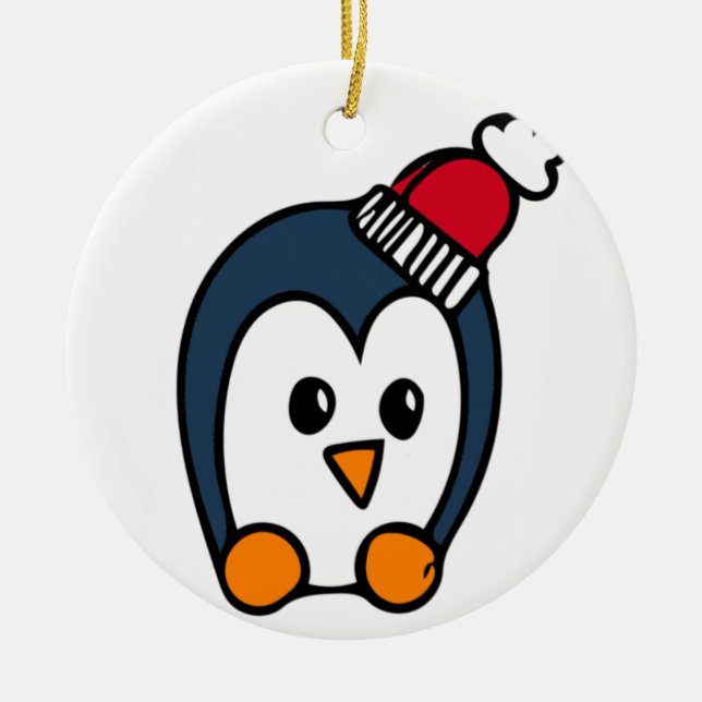 Personalisierte Weihnachtsschmuck - Pinguin (Vorne)