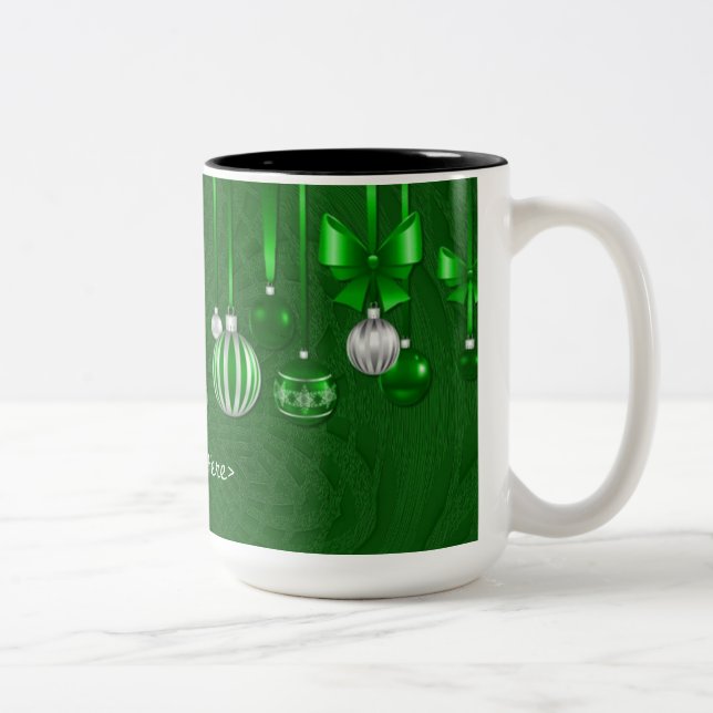 Personalisierte Weihnachtsschmuck-Tasse Zweifarbige Tasse (Rechts)
