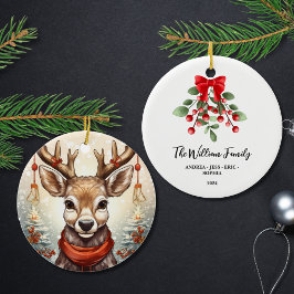 Personalisierte Weihnachtsschmuck, zweiseitig Keramik Ornament