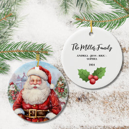 Personalisierte Weihnachtsschmuck, zweiseitig Keramik Ornament