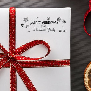 Personalisierte Weihnachtsschneeflocke Gummistempel