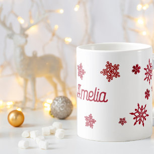 Personalisierte Weihnachtsschneeflocke Kaffeetasse