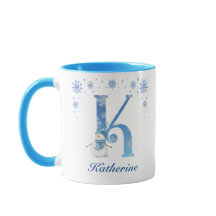 Personalisierte Weihnachtsschneeflocken Monogram K