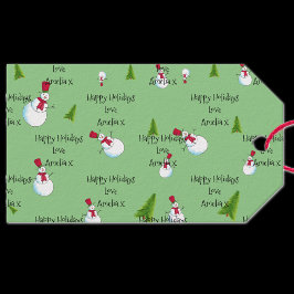 Personalisierte Weihnachtsschneemännchen-Tags Geschenkanhänger
