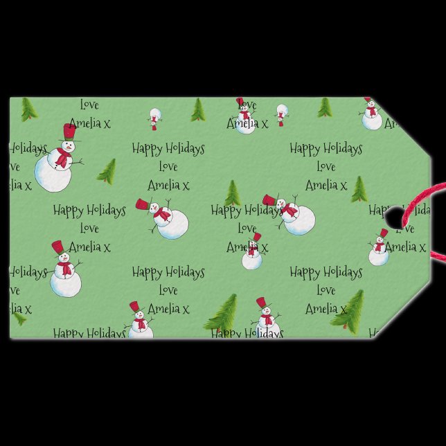 Personalisierte Weihnachtsschneemännchen-Tags Geschenkanhänger (Von Creator hochgeladen)
