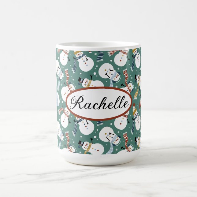 Personalisierte Weihnachtsschneemänner Kaffeetasse (Mittel)