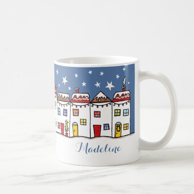 Personalisierte Weihnachtsschneeszene Tasse Gesche (Rechts)