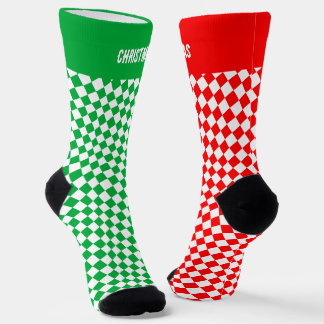 Personalisierte Weihnachtssocken, grün / rot Socken