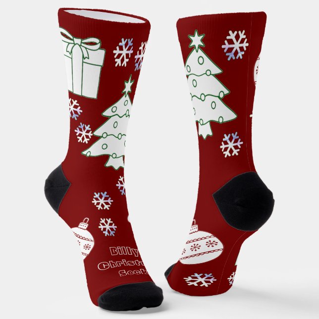 Personalisierte Weihnachtssocken - Rot Socken (Gewinkelt)