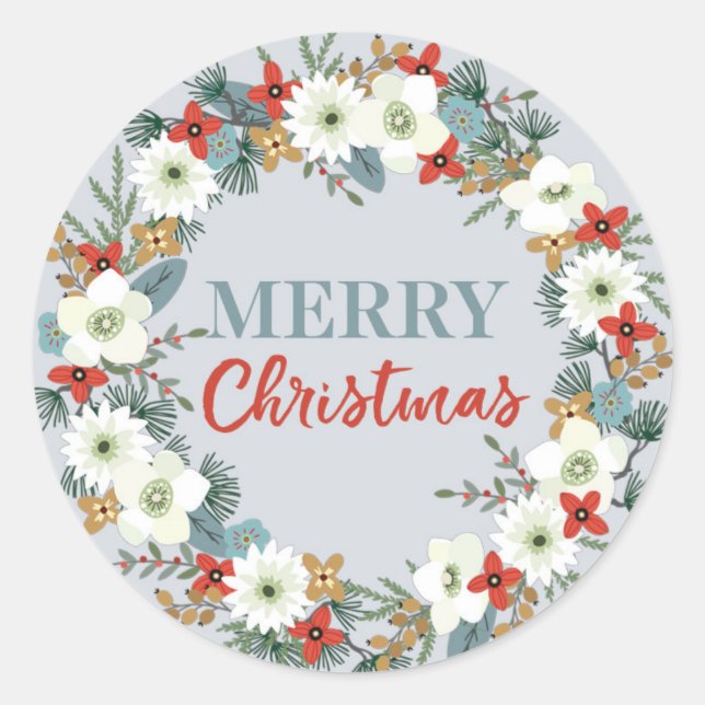 Personalisierte Weihnachtsstellen-Handmit Runder Aufkleber (Vorderseite)
