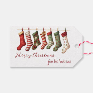 Personalisierte Weihnachtsstrümpfe Geschenkanhänger