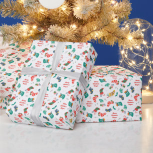 Personalisierte Weihnachtsstrümpfe Urlaub Geschenkpapier