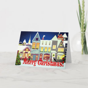 Personalisierte Weihnachtsszene in einer kleinen S Feiertagskarte