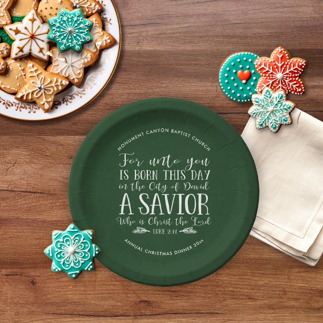 Personalisierte Weihnachtsverse Typografie Green Pappteller (Personalized Christmas Verse Typography Green Paper Plates)