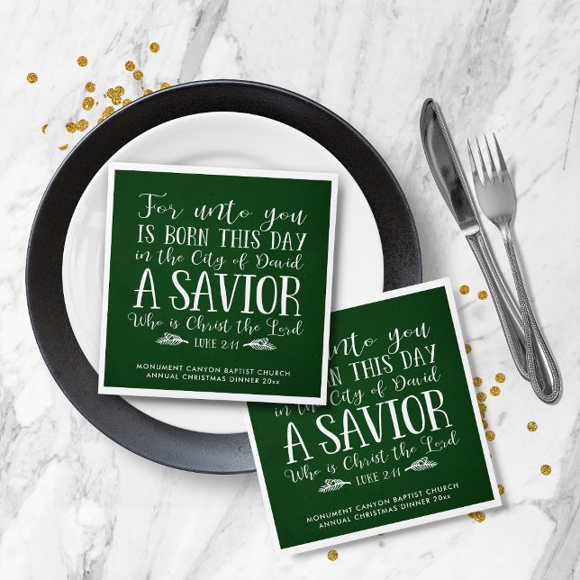 Personalisierte Weihnachtsverse Typografie Green Serviette (Personalized Christmas Verse Typography Green Napkins)
