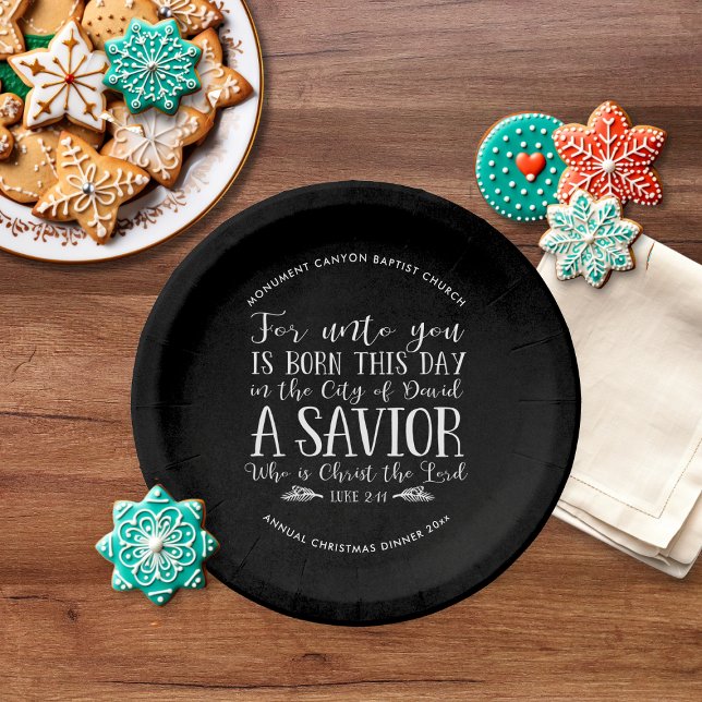 Personalisierte Weihnachtsverse Typografie Pappteller (Personalized Christmas Verse Typography Chalkboard Paper Plates)