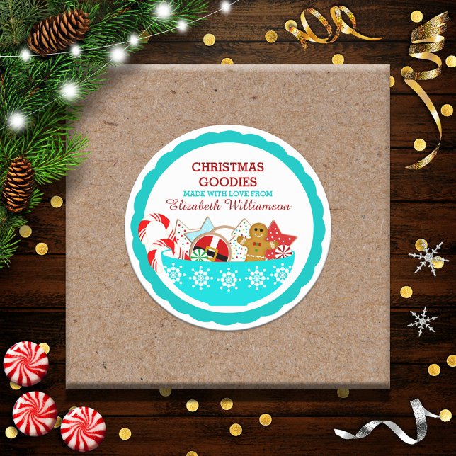 Personalisierte Weihnachtswaren Runder Aufkleber (Von Creator hochgeladen)