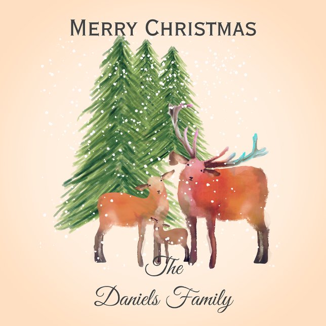 Personalisierte Weihnachtswildfamilie Geschenkpapier (Von Creator hochgeladen)