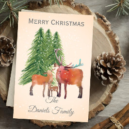 Personalisierte Weihnachtswildfamilie Karte