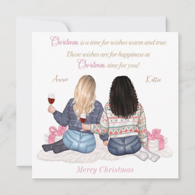 Personalisierte Weihnachtswünsche Card Frohe Weihn Einladung (Vorderseite)