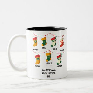 Personalisierte Weihnachtszeit mit 7 individuellen Zweifarbige Tasse