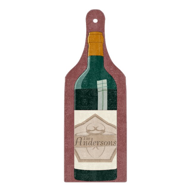 Personalisierte Wein-Flasche Schneidebrett (Vorderseite)